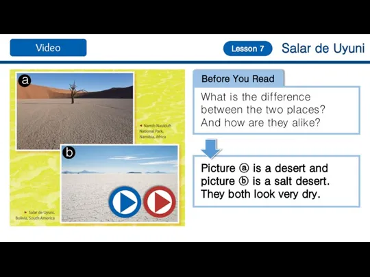 Salar de Uyuni Lesson 7 Before You Read What is the difference