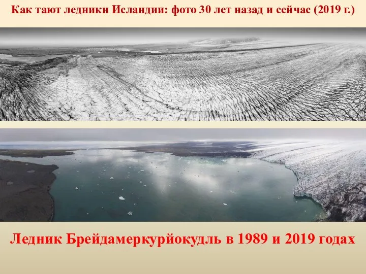 Как тают ледники Исландии: фото 30 лет назад и сейчас (2019 г.)