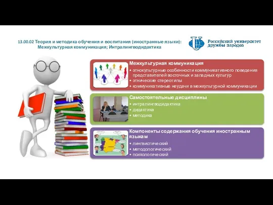 13.00.02 Теория и методика обучения и воспитания (иностранные языки): Межкультурная коммуникация; Интралингводидактика