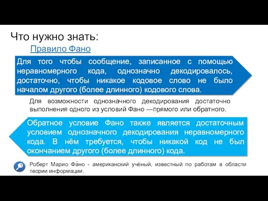 Роберт Марио Фа́но - американский учёный, известный по работам в области теории