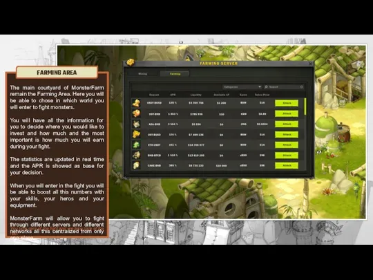 The main courtyard of MonsterFarm remain the Farming Area. Here you will