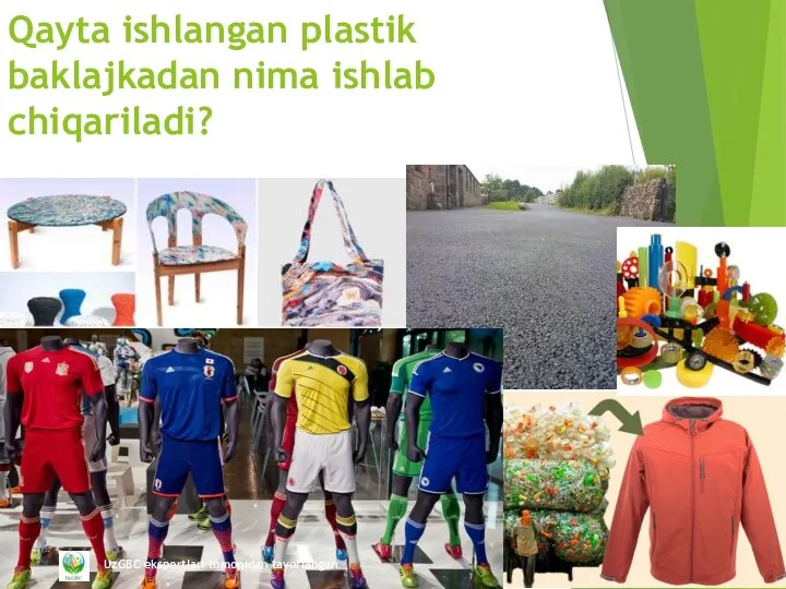 Qayta ishlangan plastik baklajkadan nima ishlab chiqariladi?