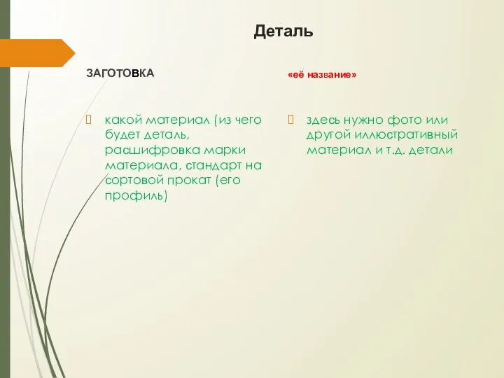 Деталь ЗАГОТОВКА какой материал (из чего будет деталь, расшифровка марки материала, стандарт