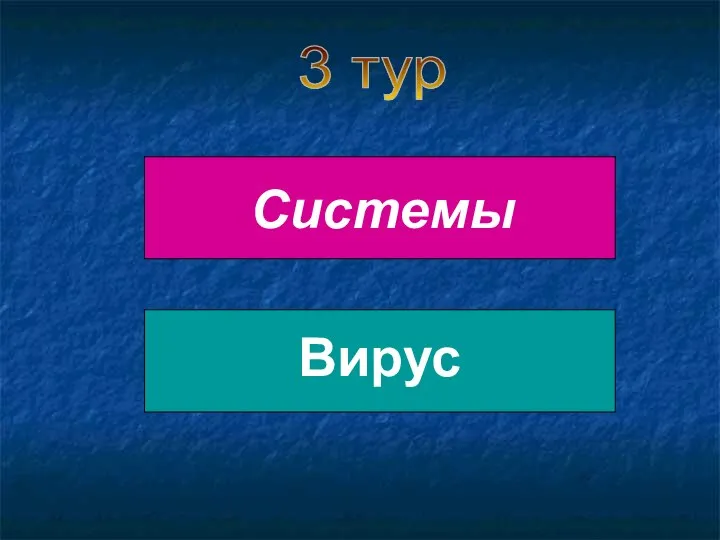 3 тур Системы Вирус