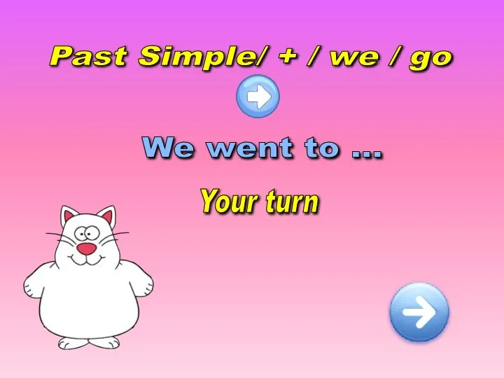 Past Simple/ + / we / go We went to ... Your turn