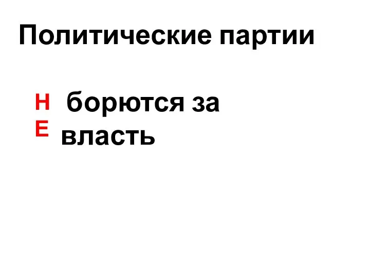 Политические партии борются за власть НЕ