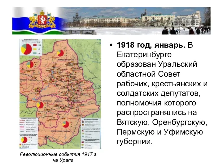 1918 год, январь. В Екатеринбурге образован Уральский областной Совет рабочих, крестьянских и