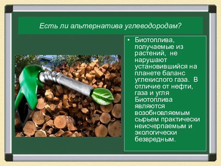 Есть ли альтернатива углеводородам? Биотоплива, получаемые из растений, не нарушают установившийся на