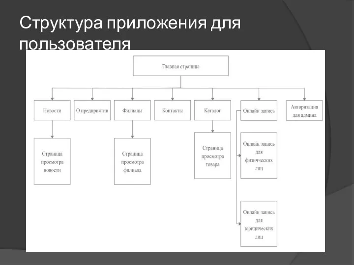 Структура приложения для пользователя