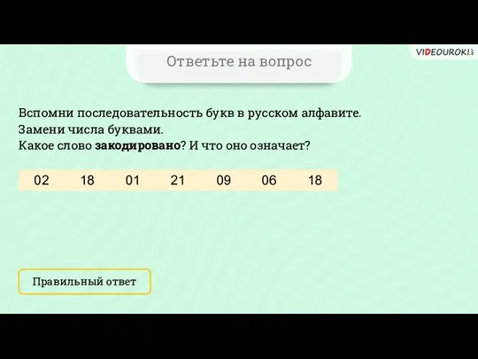 Ответьте на вопрос Вспомни последовательность букв в русском алфавите. Замени числа буквами.