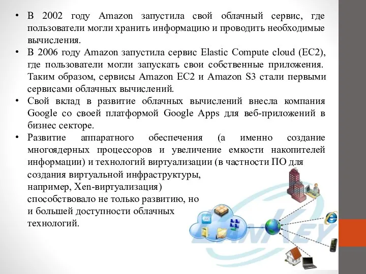 В 2002 году Amazon запустила свой облачный сервис, где пользователи могли хранить