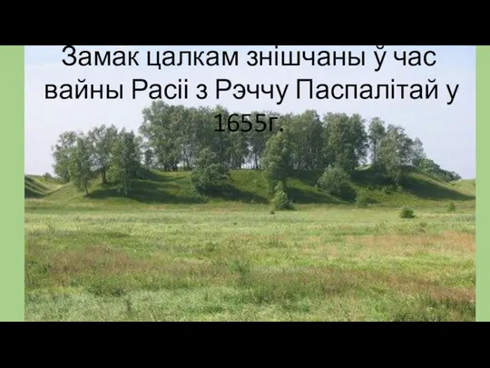 Замак цалкам знішчаны ў час вайны Расіі з Рэччу Паспалітай у 1655г.