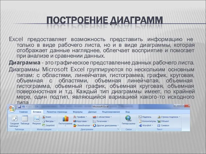 Excel предоставляет возможность представить информацию не только в виде рабочего листа, но