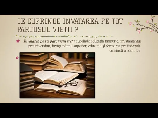 CE CUPRINDE INVATAREA PE TOT PARCUSUL VIETII ? Învățarea pe tot parcursul