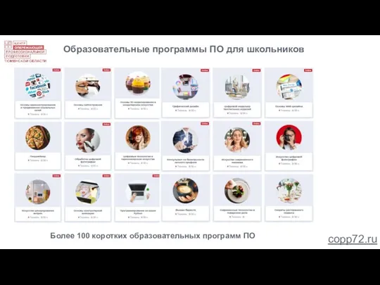 Более 100 коротких образовательных программ ПО copp72.ru Образовательные программы ПО для школьников