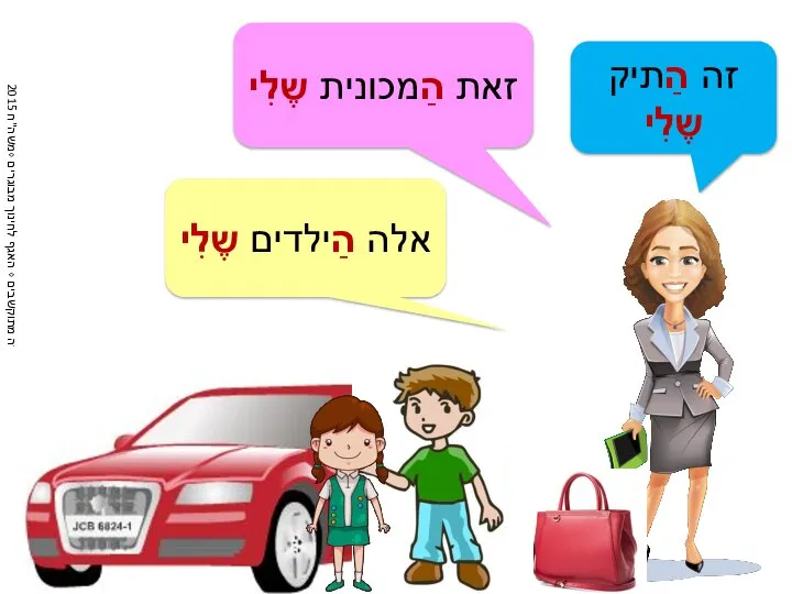 אלה הַילדים שֶלִי זה הַתיק שֶלִי זאת הַמכונית שֶלִי