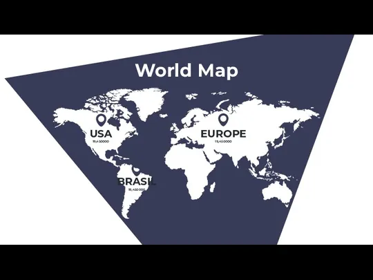 USA 19,450000 BRASIL 19,450000 EUROPE 19,450000 World Map