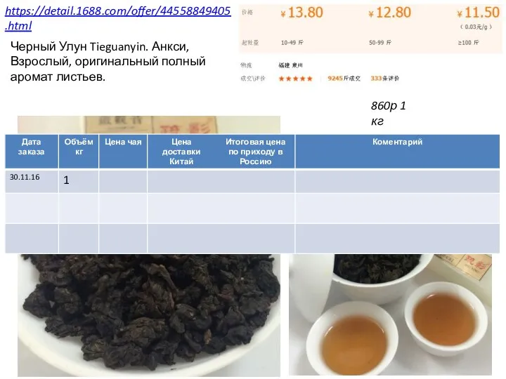 https://detail.1688.com/offer/44558849405.html 860р 1 кг Черный Улун Tieguanyin. Анкси, Взрослый, оригинальный полный аромат листьев.