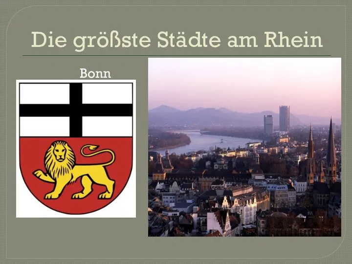 Die größste Städte am Rhein Bonn