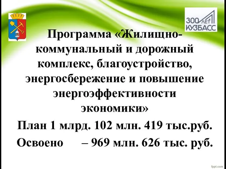 Программа «Жилищно-коммунальный и дорожный комплекс, благоустройство, энергосбережение и повышение энергоэффективности экономики» План