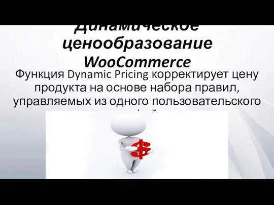 Динамическое ценообразование WooCommerce Функция Dynamic Pricing корректирует цену продукта на основе набора