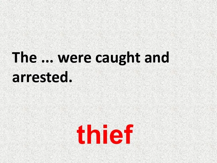 The ... were caught and arrested. thief