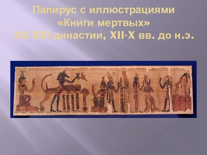 Папирус с иллюстрациями «Книги мертвых» XX-XXI династии, XII-X вв. до н.э.