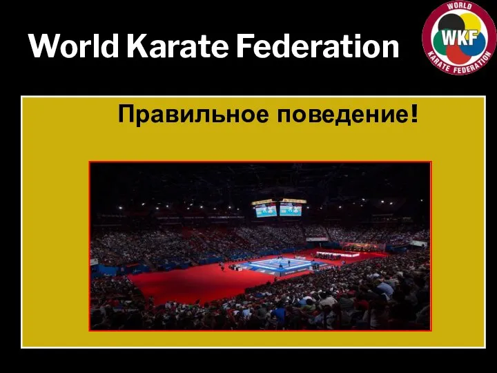 World Karate Federation Правильное поведение!