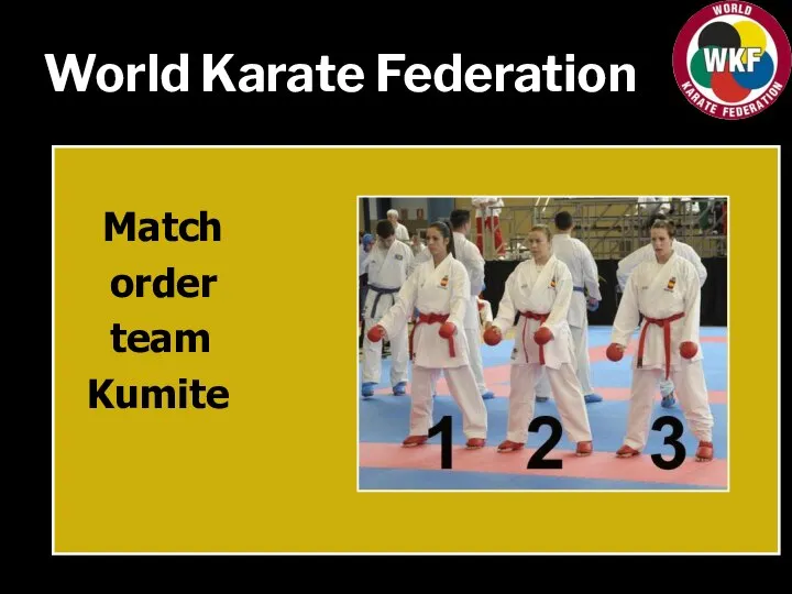 World Karate Federation Match order team Kumite