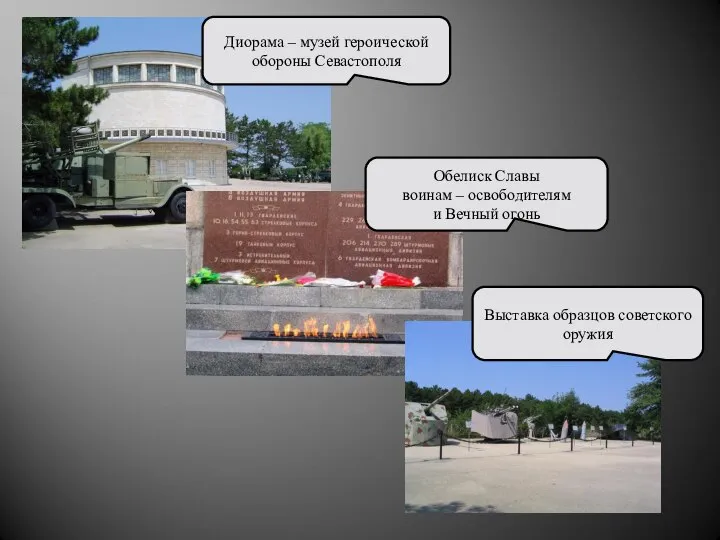 Диорама – музей героической обороны Севастополя Обелиск Славы воинам – освободителям и