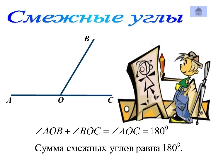 В А О C Смежные углы