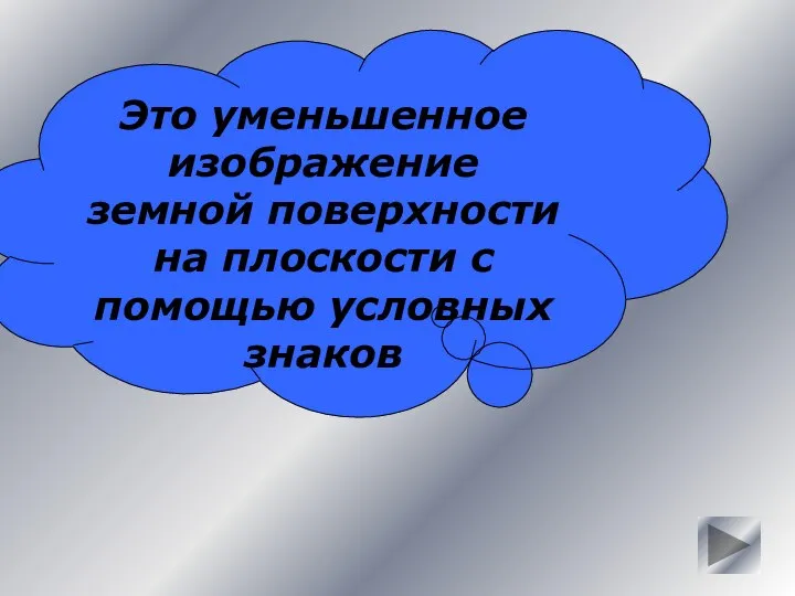 Это уменьшенное изображение земной поверхности на плоскости с помощью условных знаков