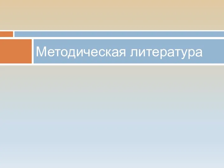 Методическая литература