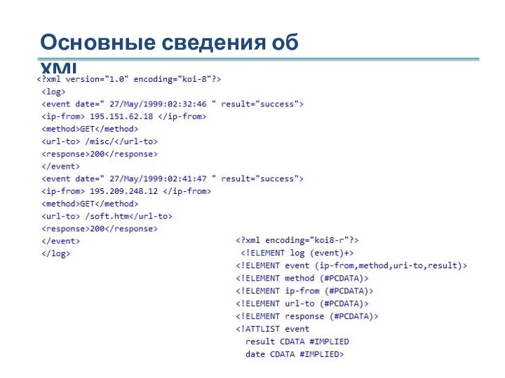 Основные сведения об XML