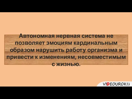 Автономная нервная система не позволяет эмоциям кардинальным образом нарушить работу организма и