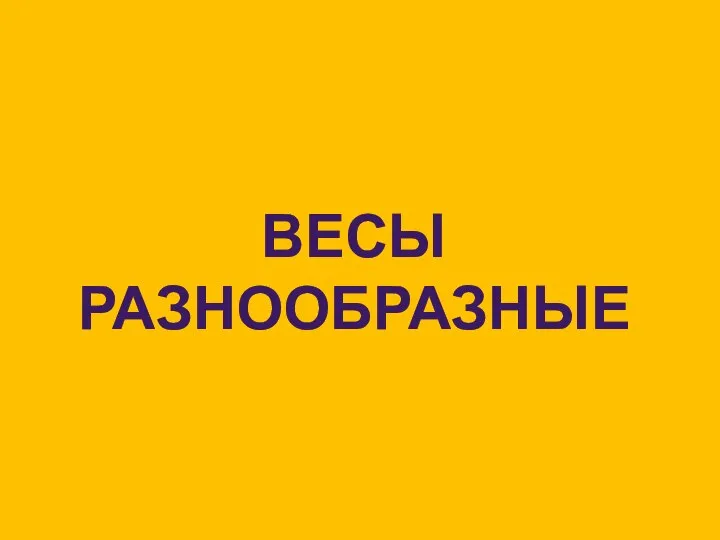 ВЕСЫ РАЗНООБРАЗНЫЕ