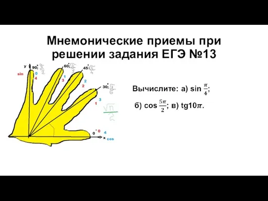 Мнемонические приемы при решении задания ЕГЭ №13