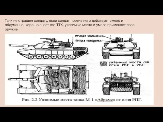 Танк не страшен солдату, если солдат против него действует смело и обдуманно,