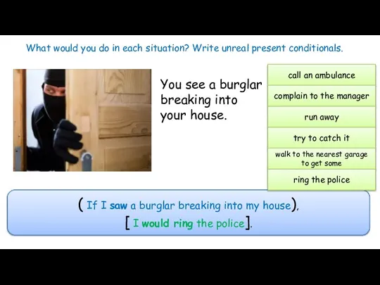 What would you do in each situation? Write unreal present conditionals. call