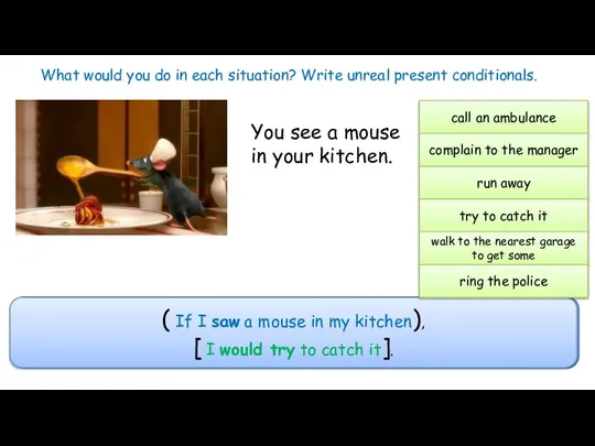 What would you do in each situation? Write unreal present conditionals. call