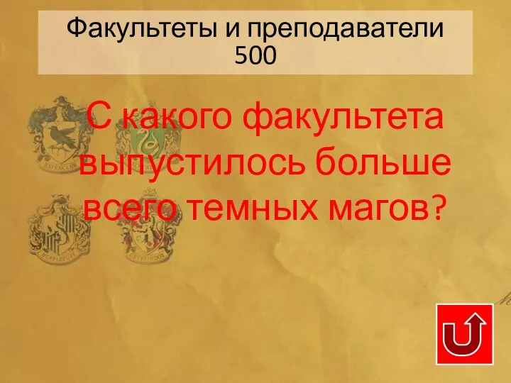 С какого факультета выпустилось больше всего темных магов? Факультеты и преподаватели 500