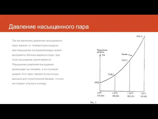 Давление насыщенного пара Так как величина давления насыщенного пара зависит от температуры