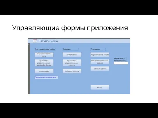 Управляющие формы приложения