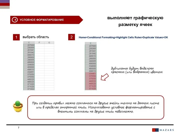 Date Titre de la présentation выполняет графическую разметку ячеек