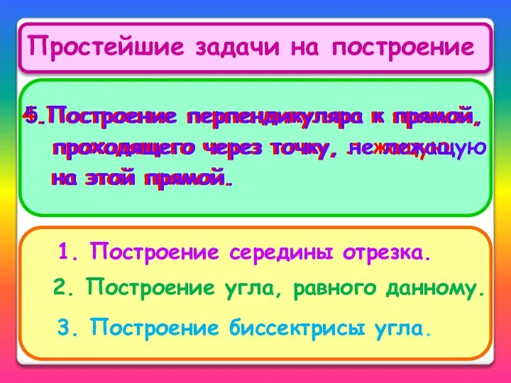 Простейшие задачи на построение b а М М b а 2. Построение