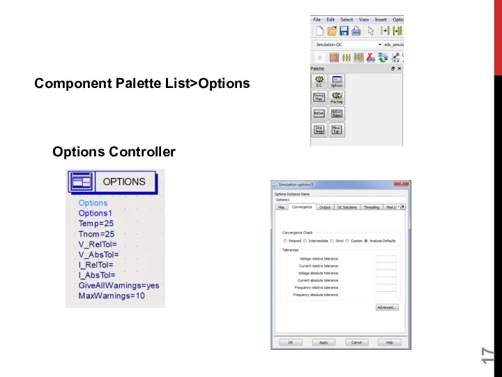 Component Palette List>Options Options Controller