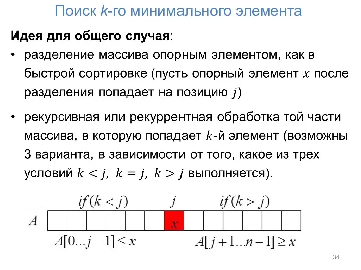 Поиск k-го минимального элемента