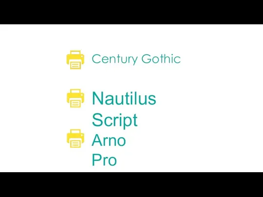 Century Gothic Nautilus Script Arno Pro