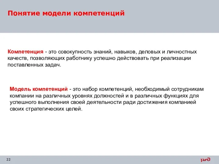 Понятие модели компетенций Компетенция - это совокупность знаний, навыков, деловых и личностных