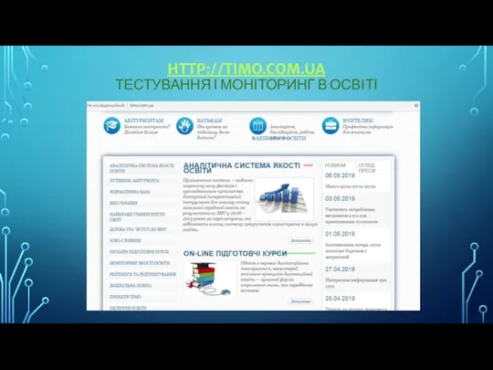 HTTP://TIMO.COM.UA ТЕСТУВАННЯ І МОНІТОРИНГ В ОСВІТІ